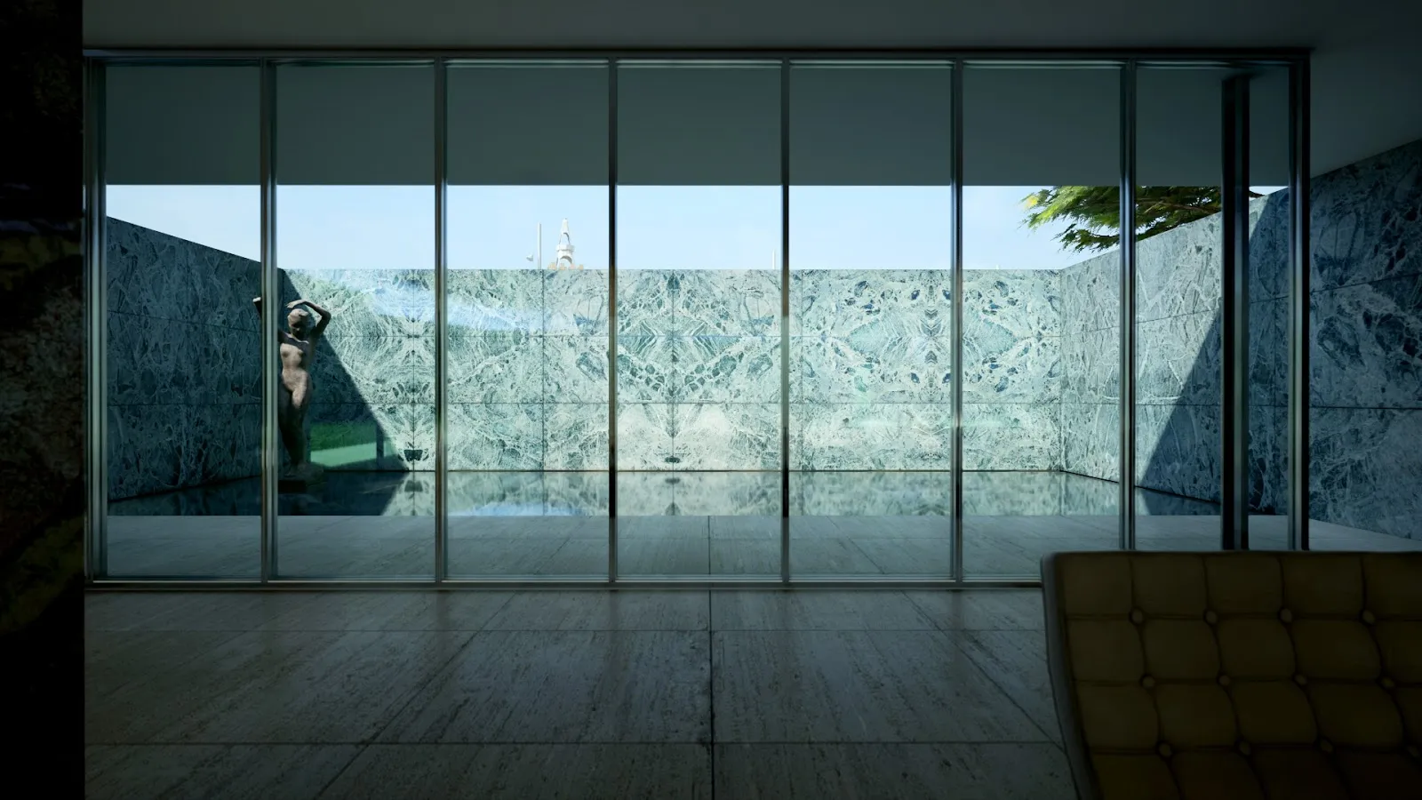 Mies Pavilion Interior Detail